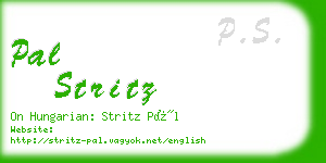 pal stritz business card